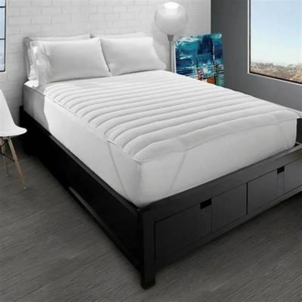 Ella Jayne Home Collection Big & Soft Fiber Bed Full Mattress Pad - White